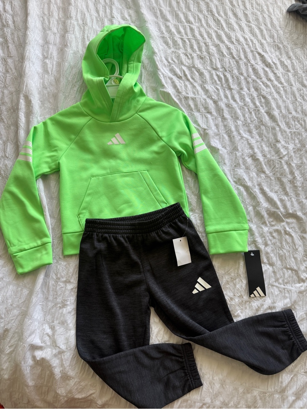 Adidas Kids Neon Green Hoodie & Joggers Set